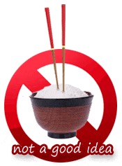 chopsticks in rice