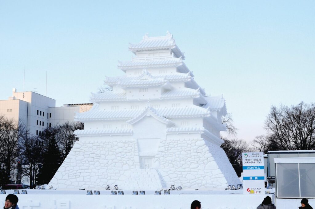 Snow castle in Hokkaido, Japan