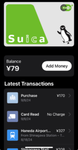 Suica IC Card on Apple Wallet