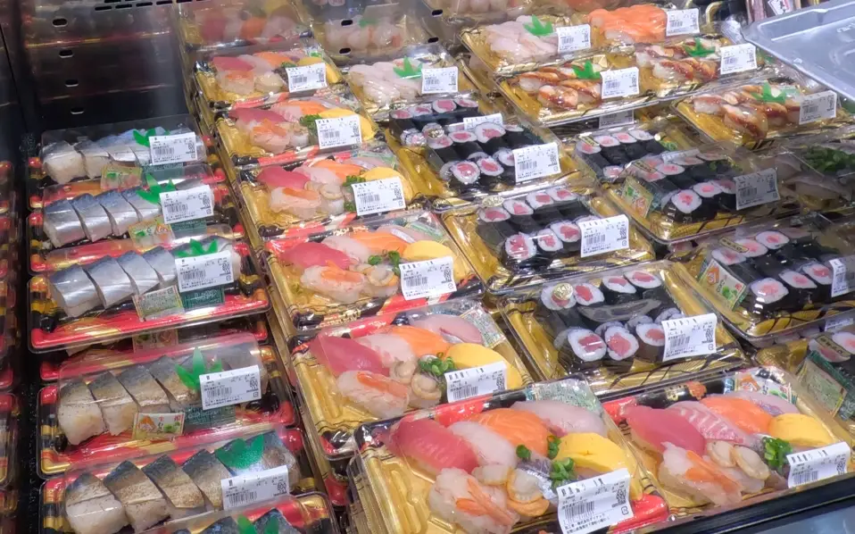 Sushi for sale in supermarket in Japan